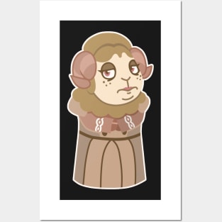 Fanny Button - Sheep Portrait Posters and Art